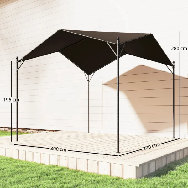 Pergola Paviljoen 3x3m Waterafstotend Stabiel Winterbestendig Zonwering Met Zadeldak Driehoeksverstevigingen