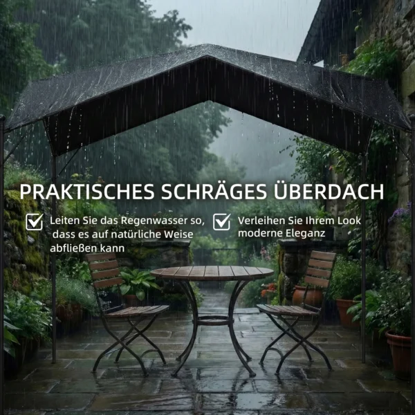 Pergola Paviljoen 3x3m Waterafstotend Stabiel Winterbestendig Zonwering Met Zadeldak Driehoeksverstevigingen