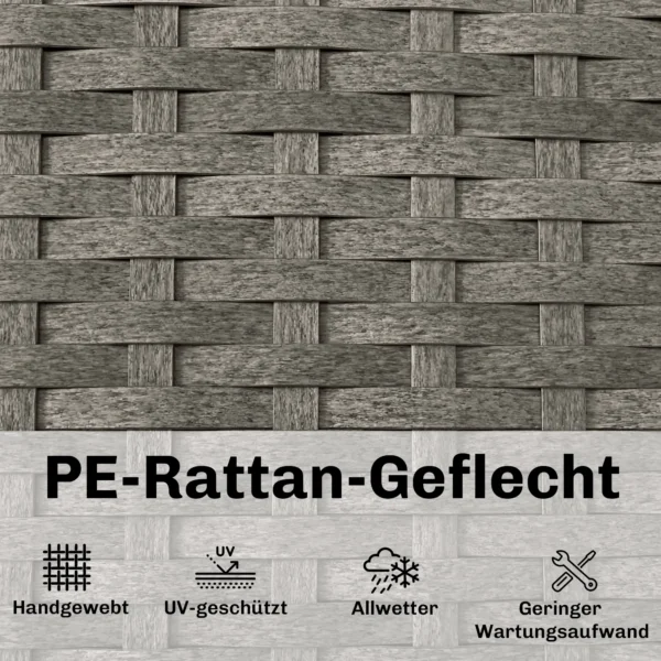 Poly Rattan Sonnenliege S förmige Gartenliege Mit 5 fach Verstellbare Rückenlehne Kopfstütze Atmungsaktive UV beständig