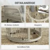Polyrattan Tuinmeubelset 3 delig, Lounge Set Met Chaiselongue Tweezitsbank Glastafel Afneembare Kussens