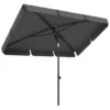 Rechthoekige Parasol Balkonparasol Met 3 voudige Kanteling Strandparasol Met 8 Ribben 183x122x222 Cm Donkergrijs