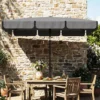 Rechthoekige Parasol Balkonparasol Met 3 voudige Kanteling Strandparasol Met 8 Ribben 183x122x222 Cm Donkergrijs