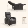 Relaxfauteuil TV fauteuil Met Vibratiemassage, Ligfunctie, 2 Massagepunten, Afstandsbediening, 68 X 88 X 98 Cm Bruin
