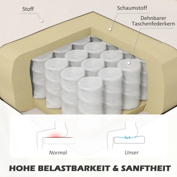 Retrodesign 2 zitsbank, Houten Poten, 117 Cm X 56,5 Cm X 77 Cm, Crèmewit