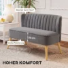 Retrodesign 2 zitsbank, Houten Poten, 117 Cm X 56,5 Cm X 77 Cm, Donkergrijs