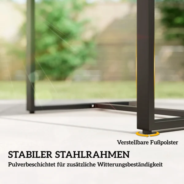 Rieten Bistroset, 3 delige Tuinmeubelset Met 2 Tuinstoelen, Salontafel, Afneembare Kussens In Crèmewit