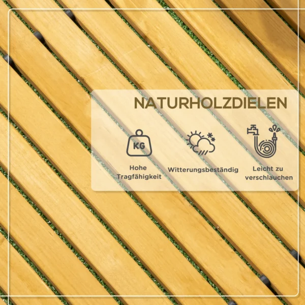 Rolpad Tuinpad 185 X 60 Cm, Uitrolbaar Houten Pad, Loopbrug Van Sparrenhout Voor Tuin, Terras, Strand