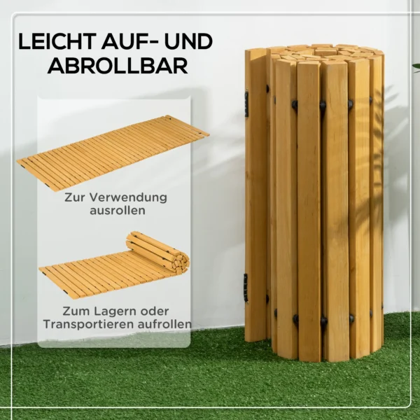 Rolpad Tuinpad 185 X 60 Cm, Uitrolbaar Houten Pad, Loopbrug Van Sparrenhout Voor Tuin, Terras, Strand