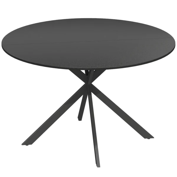 Ronde Eettafel Voor 4 Personen, Keukentafel In Industriële Stijl Met Stalen Poten, Voor Eetkamer, Keuken, Zwart