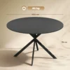 Ronde Eettafel Voor 4 Personen, Keukentafel In Industriële Stijl Met Stalen Poten, Voor Eetkamer, Keuken, Zwart