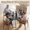 Ronde Eettafel Voor 4 Personen, Keukentafel In Industriële Stijl Met Stalen Poten, Voor Eetkamer, Keuken, Zwart