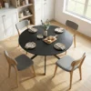 Ronde Eettafel Voor 4 Personen, Keukentafel In Industriële Stijl Met Stalen Poten, Voor Eetkamer, Keuken, Zwart