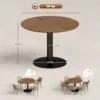 Ronde Eettafel Voor 6 Personen, 110 Cm Moderne Keukentafel Met Voetstuk Voor Woonkamer, Bruin Houtnerf