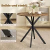 Ronde Keukentafel, 80 Cm, Compact Tafelblad, Spaanplaat, Metaal, Rustiek bruin