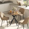 Ronde Keukentafel, 80 Cm, Compact Tafelblad, Spaanplaat, Metaal, Rustiek bruin
