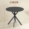 Ronde Keukentafel, 80 Cm, Compact Tafelblad, Spaanplaat, Metaal, Zwart