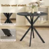 Ronde Keukentafel, 80 Cm, Compact Tafelblad, Spaanplaat, Metaal, Zwart