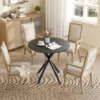 Ronde Keukentafel, 80 Cm, Compact Tafelblad, Spaanplaat, Metaal, Zwart