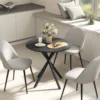Ronde Keukentafel, 80 Cm, Compact Tafelblad, Spaanplaat, Metaal, Zwart