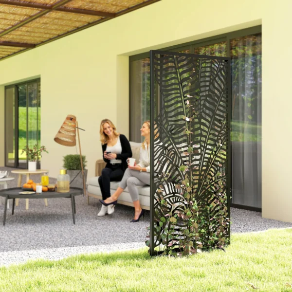 Ruimteverdeler 65 X 130 Cm Vrijstaand Hangend Paravent, Scheidingswand Zichtbescherming Van Metaal Zwart