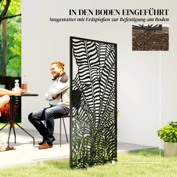 Ruimteverdeler 65 X 130 Cm Vrijstaand Hangend Paravent, Scheidingswand Zichtbescherming Van Metaal Zwart