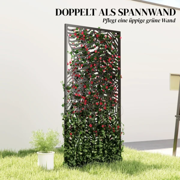 Ruimteverdeler 65 X 130 Cm Vrijstaand Hangend Paravent, Scheidingswand Zichtbescherming Van Metaal Zwart