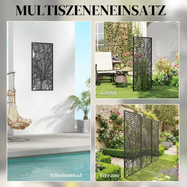 Ruimteverdeler 65 X 130 Cm Vrijstaand Hangend Paravent, Scheidingswand Zichtbescherming Van Metaal Zwart