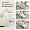 Schlafsessel 3 In 1 Omzetbare Stoel Met Bedfunctie, Brede Zitoppervlakte Voor Woonkamer, Beige