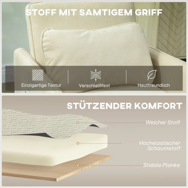 Schlafsessel 3 In 1 Omzetbare Stoel Met Bedfunctie, Brede Zitoppervlakte Voor Woonkamer, Beige