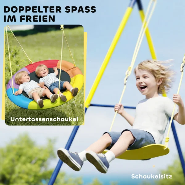 Schommelset Met Nestschommel En Verstelbaar Touw Voor Kinderen Van 3 8 Jaar 265x160x178 Cm Meerkleurig