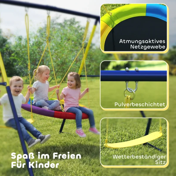 Schommelset Met Nestschommel En Verstelbaar Touw Voor Kinderen Van 3 8 Jaar 265x160x178 Cm Meerkleurig