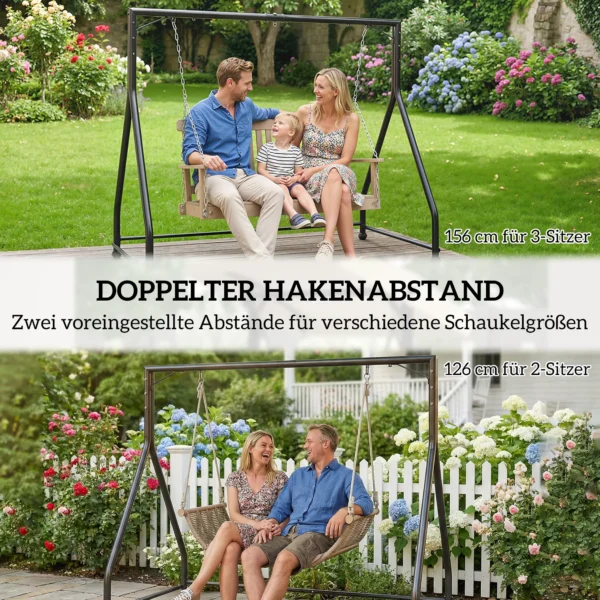 Schommelstandaard Veelzijdig Zware Last Schommelframe Voor Twee /Driezitter Of Hangmand Zwart