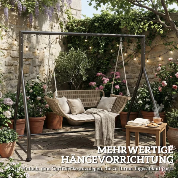 Schommelstandaard Veelzijdig Zware Last Schommelframe Voor Twee /Driezitter Of Hangmand Zwart