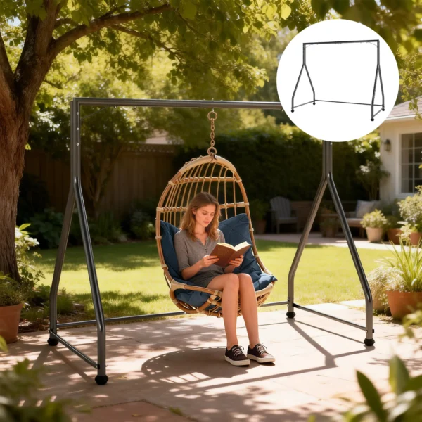 Schommelstandaard Veelzijdig Zware Last Schommelframe Voor Twee /Driezitter Of Hangmand Zwart