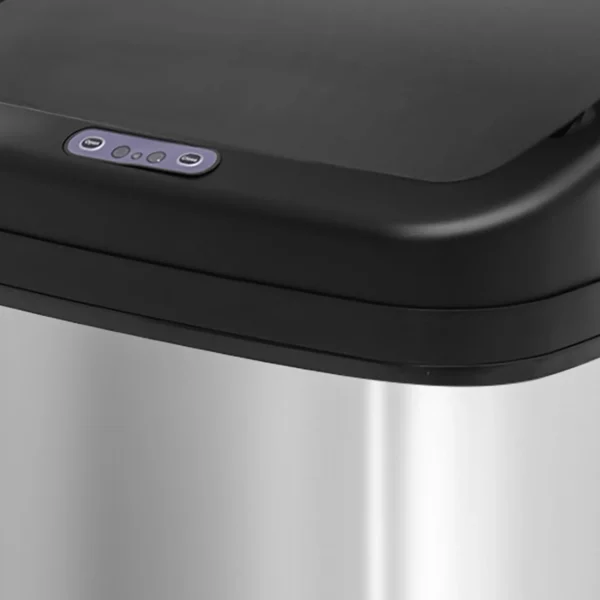 Sensor Prullenbak 20L Roestvrij Staal Automatische Prullenbak Met Bewegingssensor, Binnenbak 33 X 25 X 42,5 Cm Zilver+Zwart