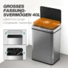 Sensor Vuilnisbak 40L Roestvrij Staal Automatische Vuilnisbak Met Soft Close Deksel Bewegingssensor 35,5 X 26 X 55 Cm Zilver
