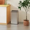 Sensor Vuilnisbak 50L Roestvrij Staal Automatische Vuilnisbak Met Soft Close Deksel Bewegingssensor 35,5 X 26 X 67 Cm Zilver