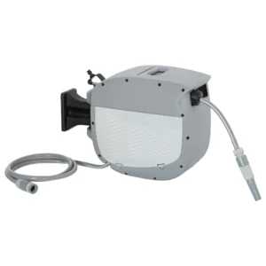 Slanghaspel Met Tuinslang Van 20 M, 180° Draaibaar, Slangdoos Met Automatische Oprolfunctie En Zelfvergrendeling