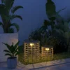 Solar Staande Lamp 2 delige Set Rattan Solarlampen Met Lichtsensor LED Solarlicht In Boho Stijl IP44