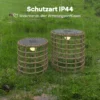 Solar Staande Lamp 2 delige Set Rattan Solarlampen Met Lichtsensor LED Solarlicht In Boho Stijl IP44