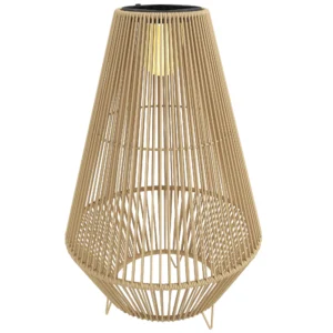 Solar Staande Lamp Rattan Solarlampen Met Lichtsensor LED Solarlicht In Boho Stijl IP44 Waterdicht