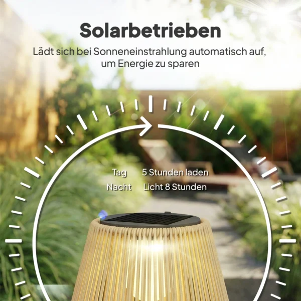 Solar Staande Lamp Rattan Solarlampen Met Lichtsensor LED Solarlicht In Boho Stijl IP44 Waterdicht