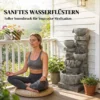 Springbrunnen Outdoor Aus Kunstharz Fünfstöckig Gartenbrunnen Mit LED Beleuchtung Pumpe Steinoptik 34 X 36 X 80 Cm