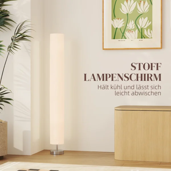 Staande Lamp Voor Woonkamer Met Polyester Kap, 2 X E27 Fitting Voor Slaapkamer 14 X 14 X 120 Cm
