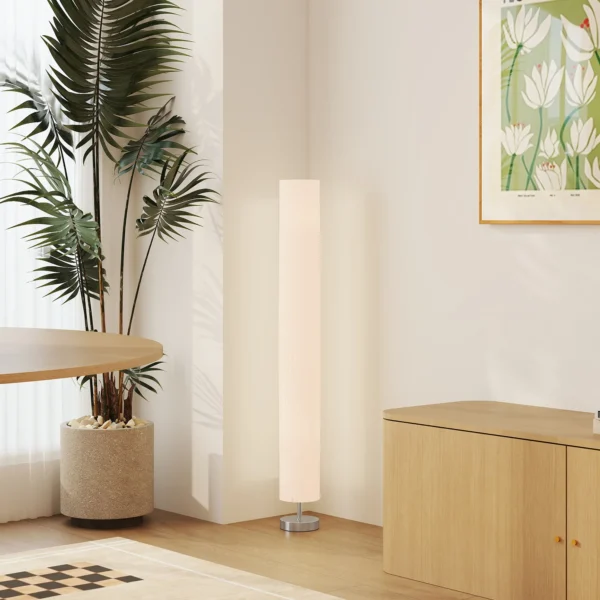 Staande Lamp Voor Woonkamer Met Polyester Kap, 2 X E27 Fitting Voor Slaapkamer 14 X 14 X 120 Cm