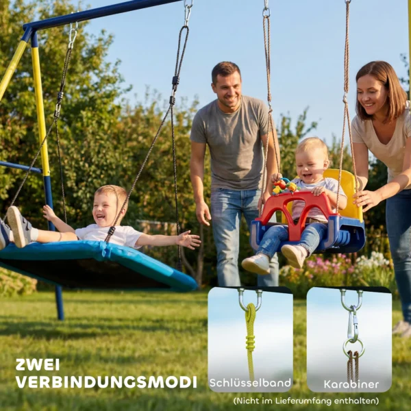 Stalen Schommelframe Schommelstructuur Tot 150 Kg Voor Nestschommel Kinderschommel Klimladder, 260 X 160 X 178 Cm, Blauw