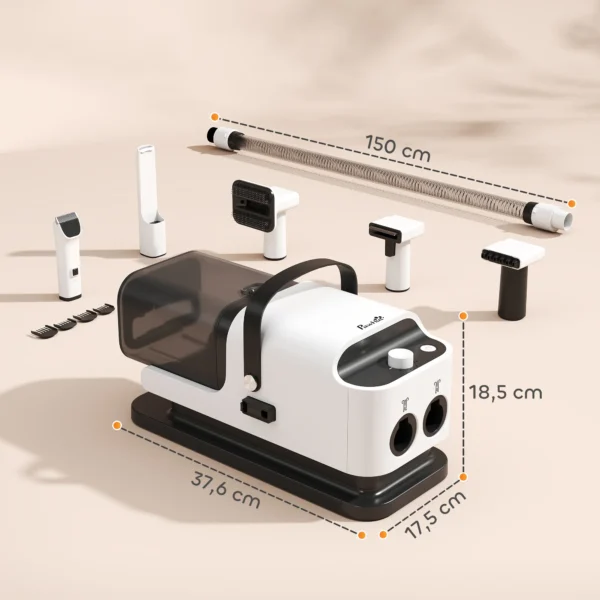 Stille Hondentondeuse Met Stofzuiger, Inclusief 5 Verzorgingstools Voor Honden, Katten En Huisdieren, Wit