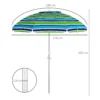 Strandparasol Ø178 Cm UV40+ Windbestendig Stabiel In Hoogte Verstelbaar Strandparasol Met Kanteling Ventilatie Tas Veelkleurig
