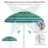 Strandparasol Ø178 Cm UV40+ Windbestendig Stabiel In Hoogte Verstelbaar Strandparasol Met Kanteling Ventilatie Tas Veelkleurig