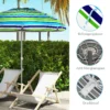 Strandparasol Ø178 Cm UV40+ Windbestendig Stabiel In Hoogte Verstelbaar Strandparasol Met Kanteling Ventilatie Tas Veelkleurig